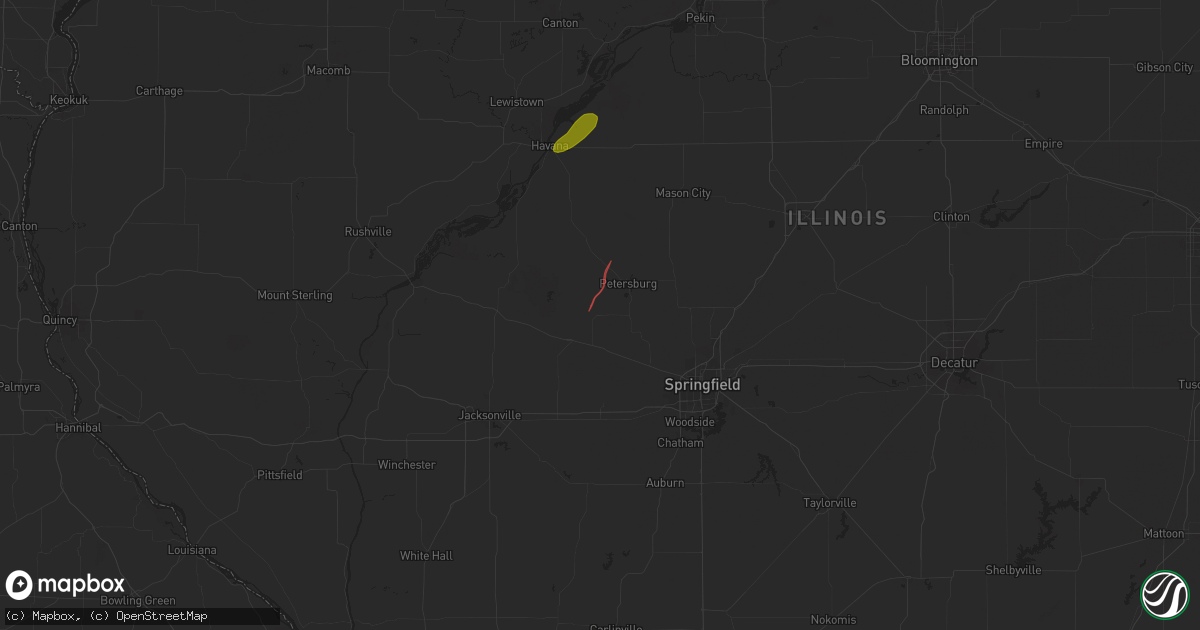 Hail map in Tallula, IL on June 18, 2025