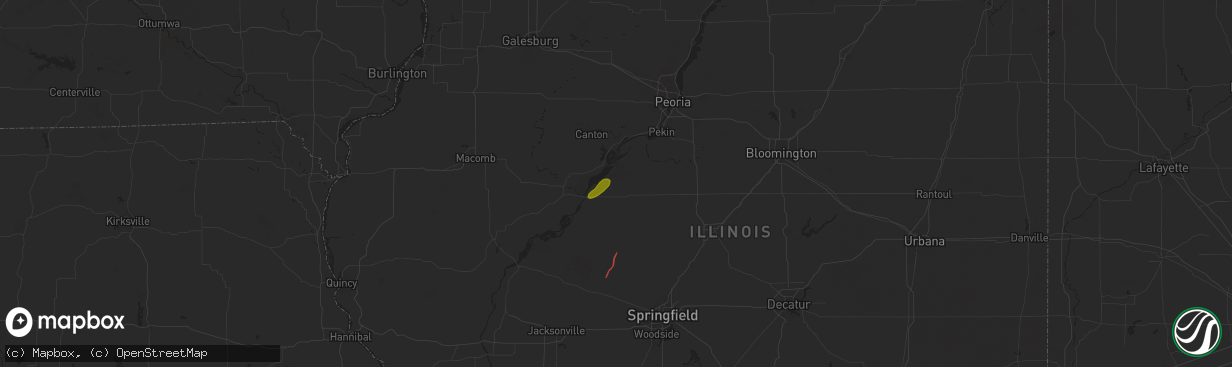 Hail map in Topeka, IL on June 18, 2025