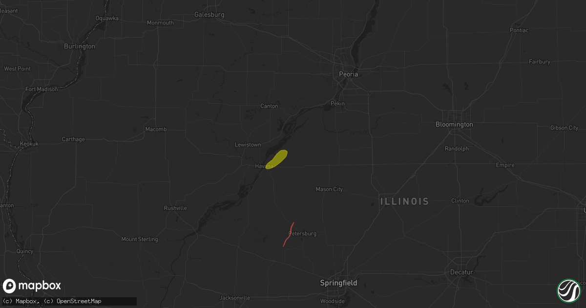 Hail map in Topeka, IL on June 18, 2025