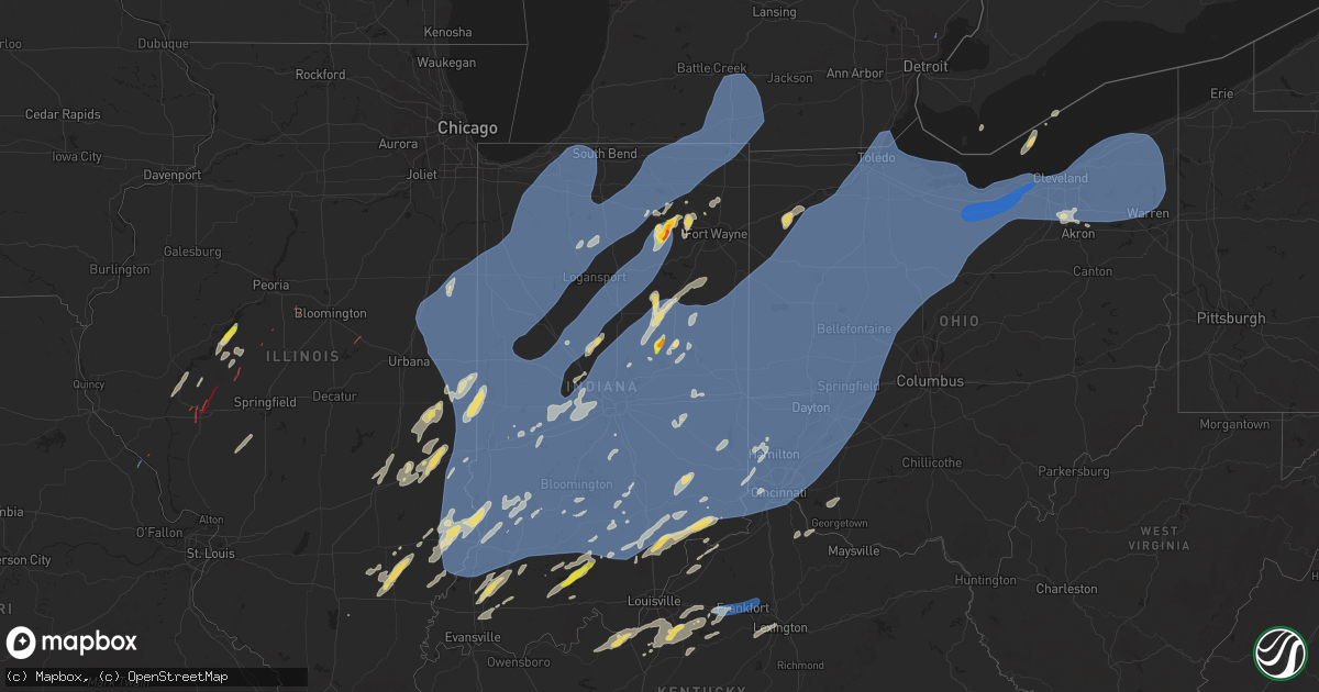 Hail map on June 18, 2025