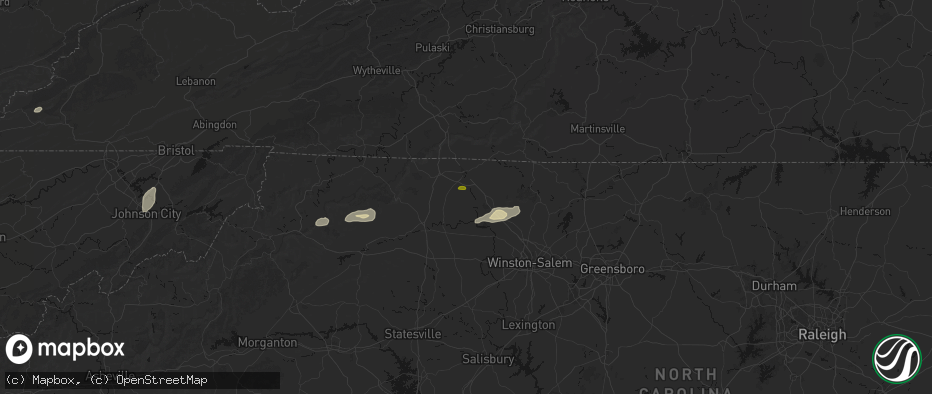 Hail map in Ararat, NC on June 18, 2026