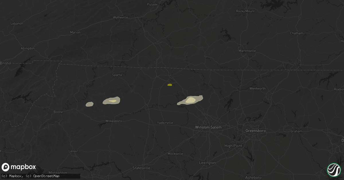 Hail map in Ararat, NC on June 18, 2026