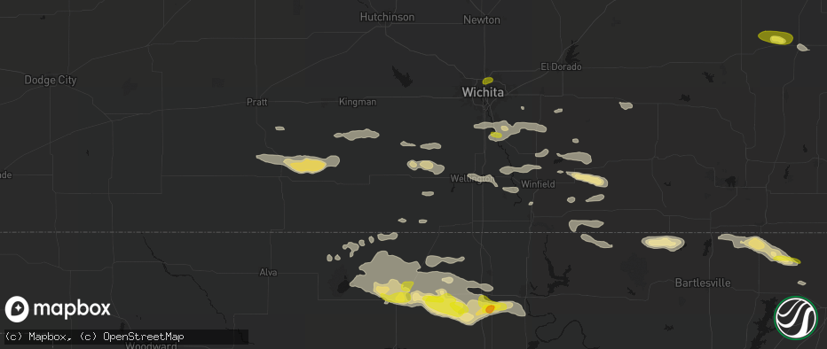 Hail map in Argonia, KS on June 18, 2026