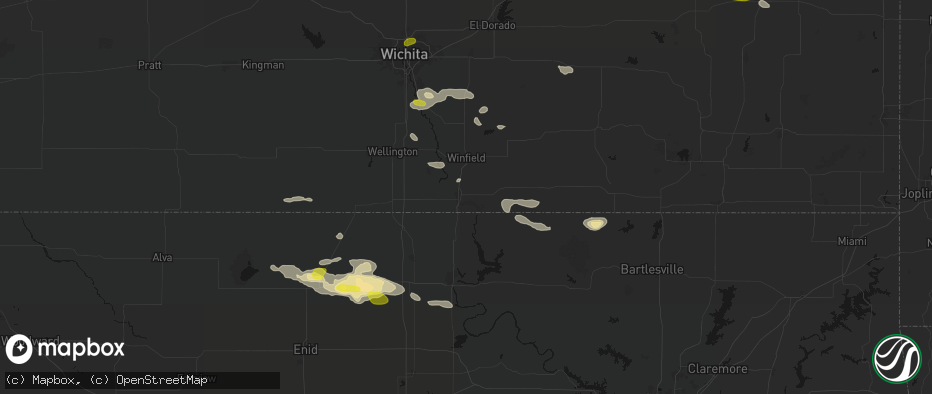 Hail map in Arkansas City, KS on June 18, 2026