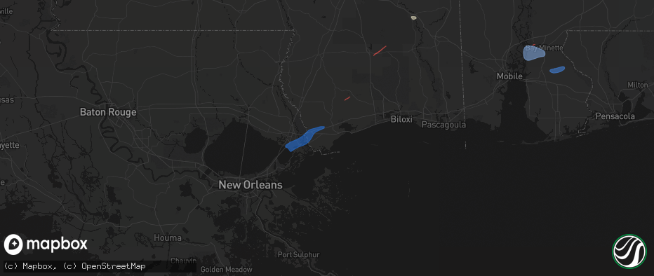 Hail map in Bay Saint Louis, MS on June 18, 2026