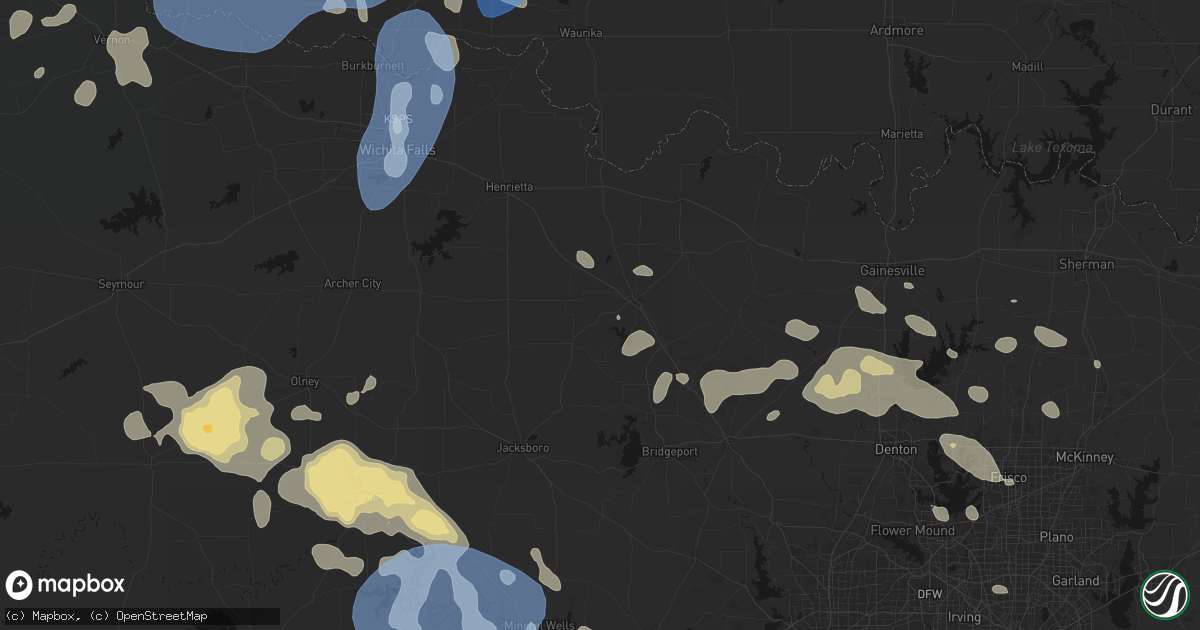 Hail map in Bowie, TX on June 18, 2026
