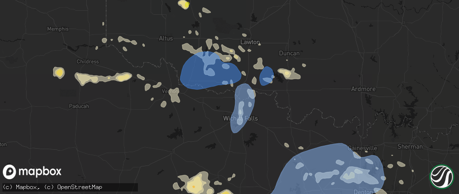 Hail map in Burkburnett, TX on June 18, 2026
