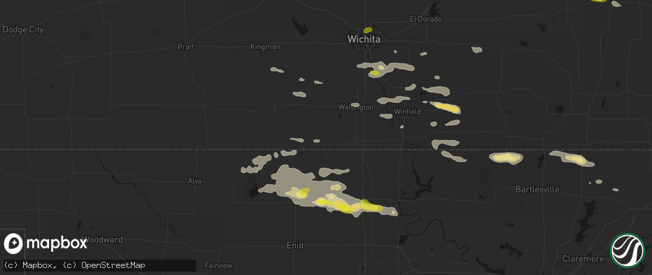Hail map in Caldwell, KS on June 18, 2026