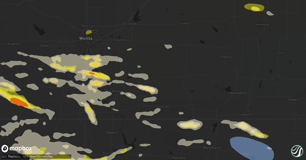Hail map in Cambridge, KS on June 18, 2026