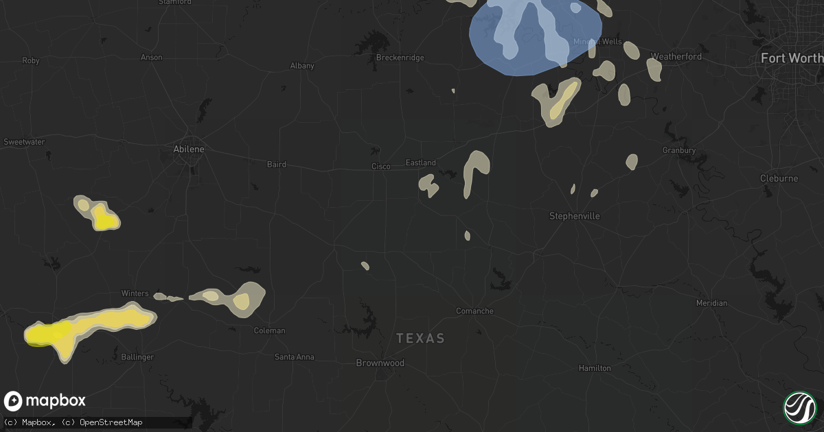 Hail map in Carbon, TX on June 18, 2026