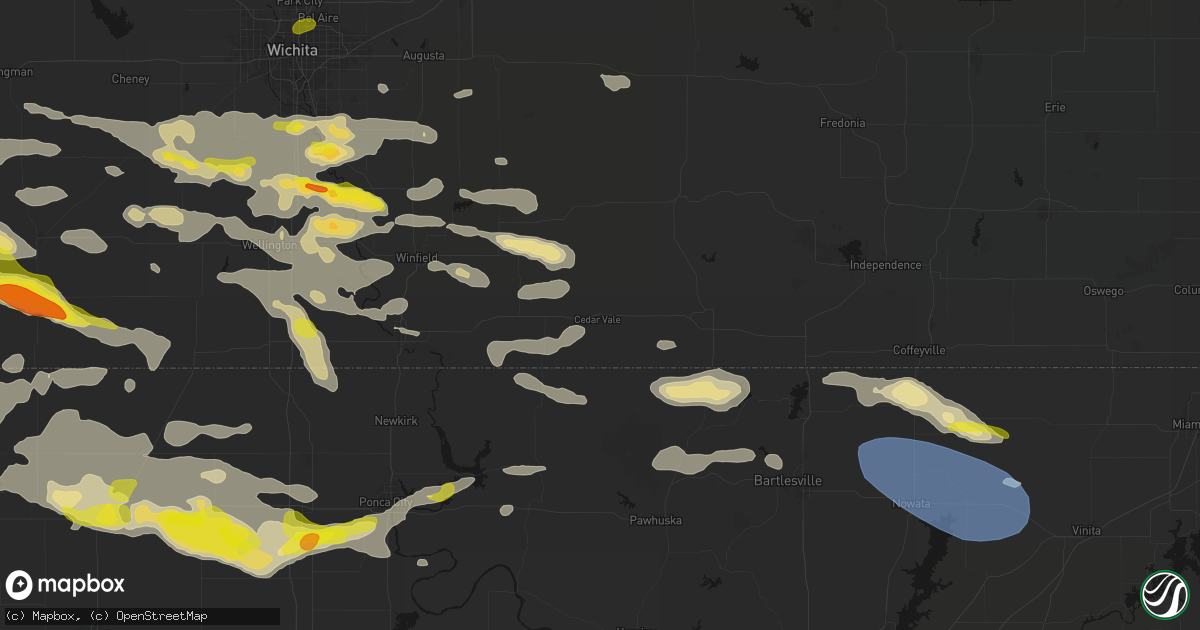 Hail map in Cedar Vale, KS on June 18, 2026