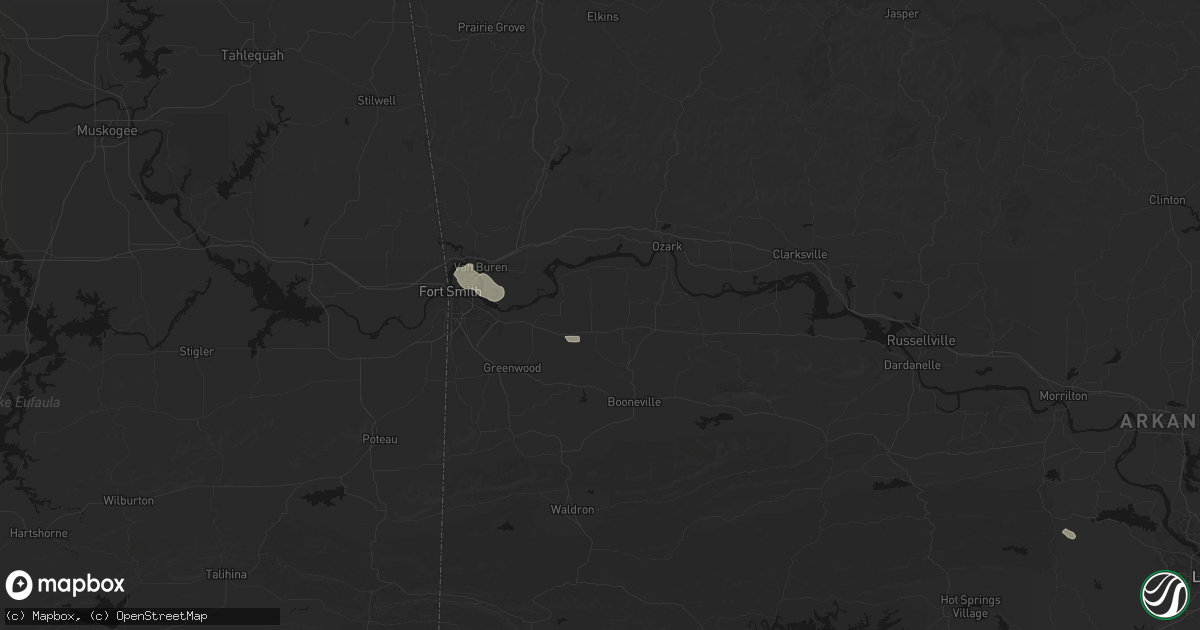 Hail map in Charleston, AR on June 18, 2026