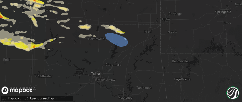 Hail map in Chelsea, OK on June 18, 2026