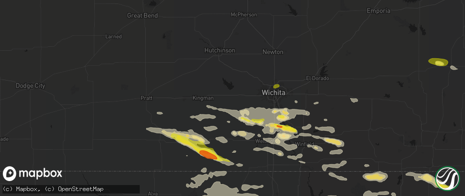 Hail map in Cheney, KS on June 18, 2026