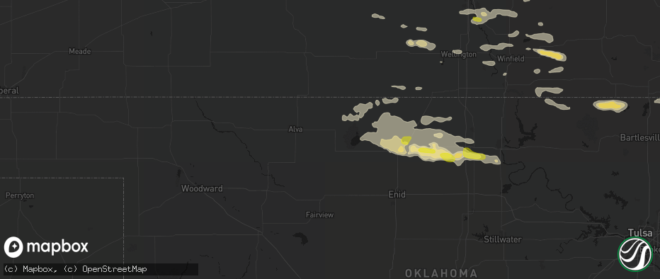 Hail map in Cherokee, OK on June 18, 2026