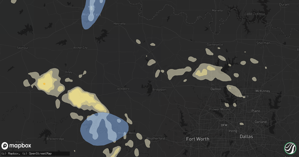 Hail map in Chico, TX on June 18, 2026