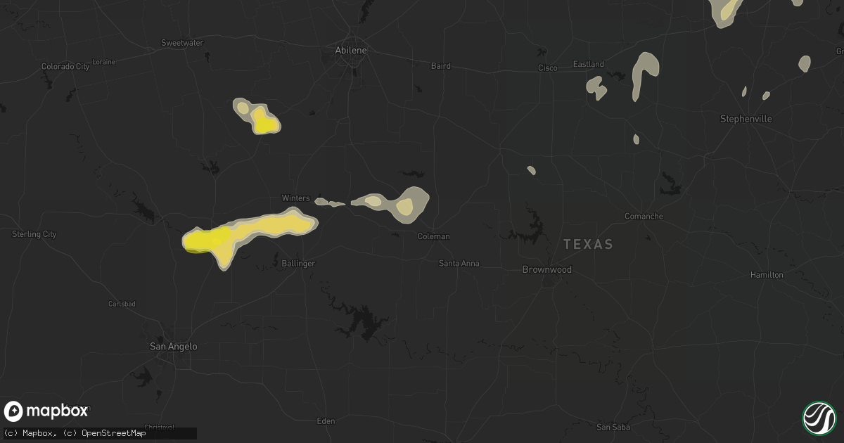 Hail map in Coleman, TX on June 18, 2026