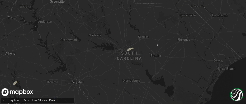 Hail map in Columbia, SC on June 18, 2026