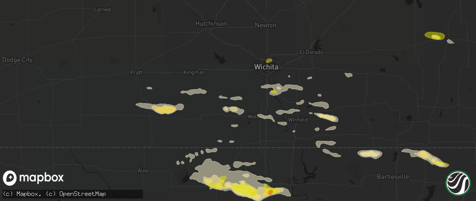Hail map in Conway Springs, KS on June 18, 2026