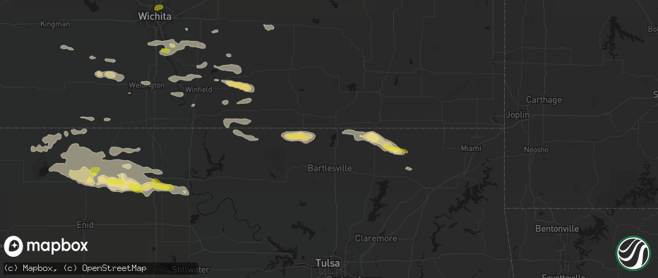 Hail map in Copan, OK on June 18, 2026