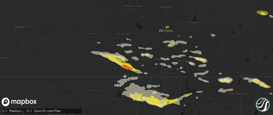 Hail map in Danville, KS on June 18, 2026