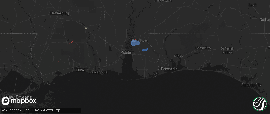 Hail map in Daphne, AL on June 18, 2026