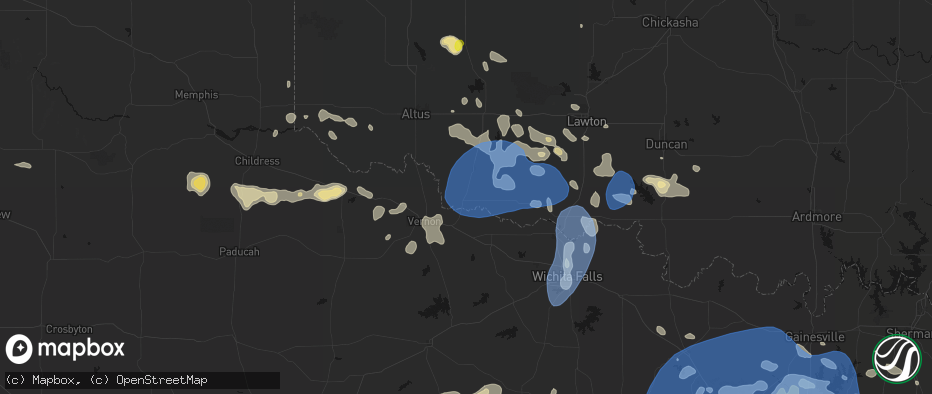 Hail map in Davidson, OK on June 18, 2026
