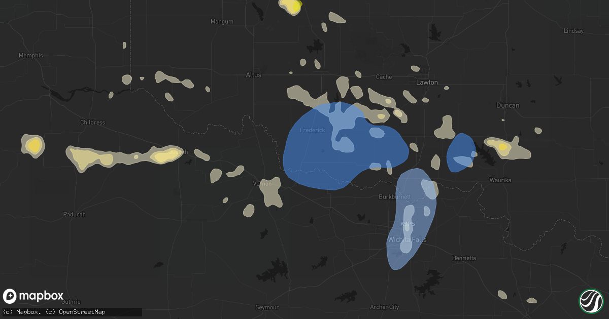 Hail map in Davidson, OK on June 18, 2026