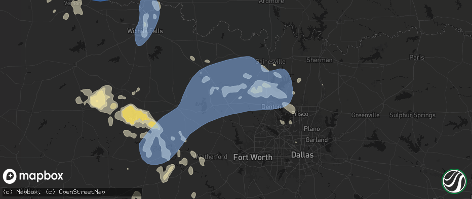 Hail map in Decatur, TX on June 18, 2026
