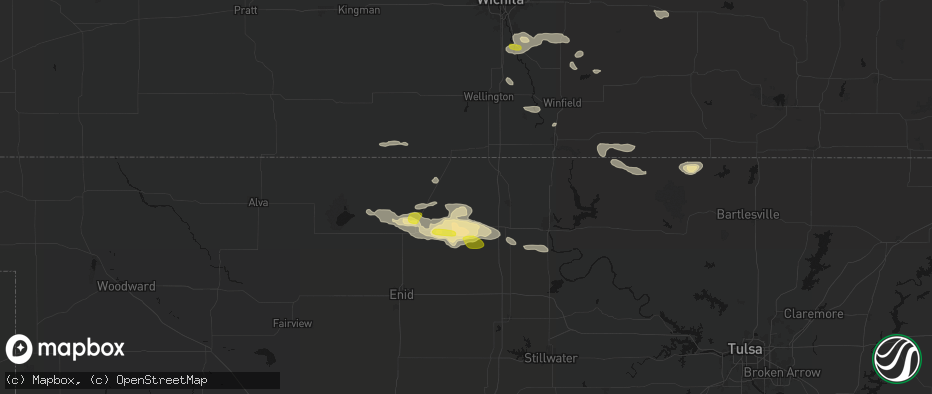Hail map in Deer Creek, OK on June 18, 2026