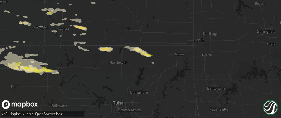 Hail map in Delaware, OK on June 18, 2026