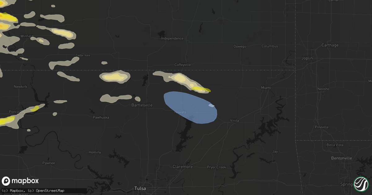 Hail map in Delaware, OK on June 18, 2026