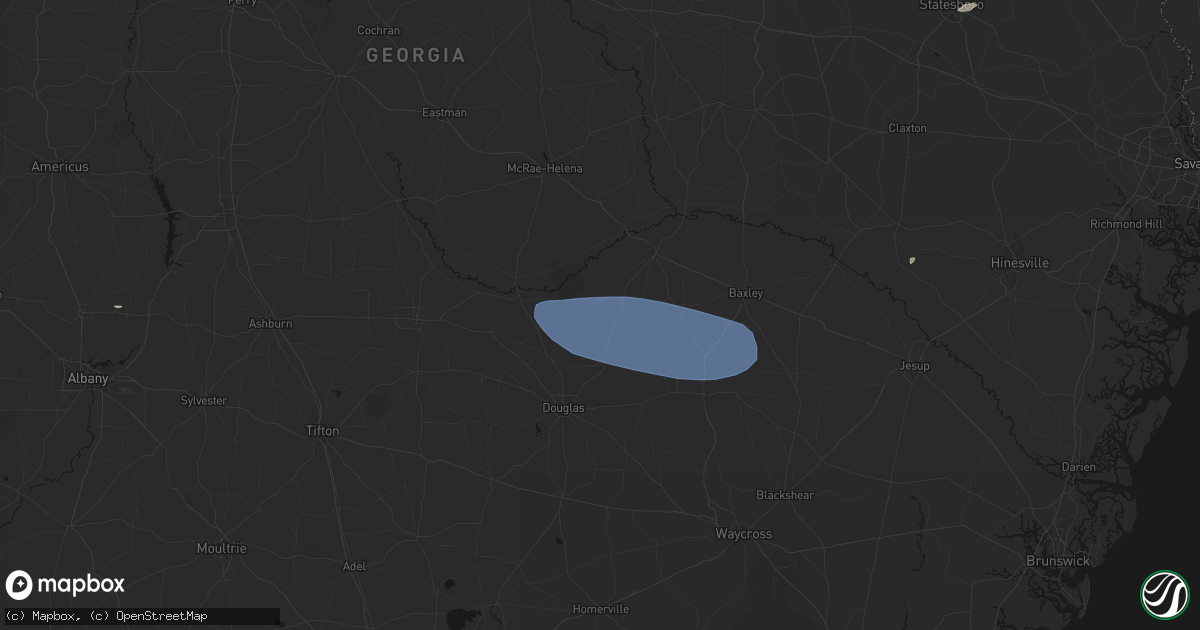 Hail map in Denton, GA on June 18, 2026