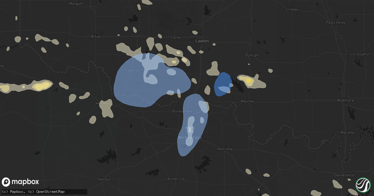 Hail map in Devol, OK on June 18, 2026
