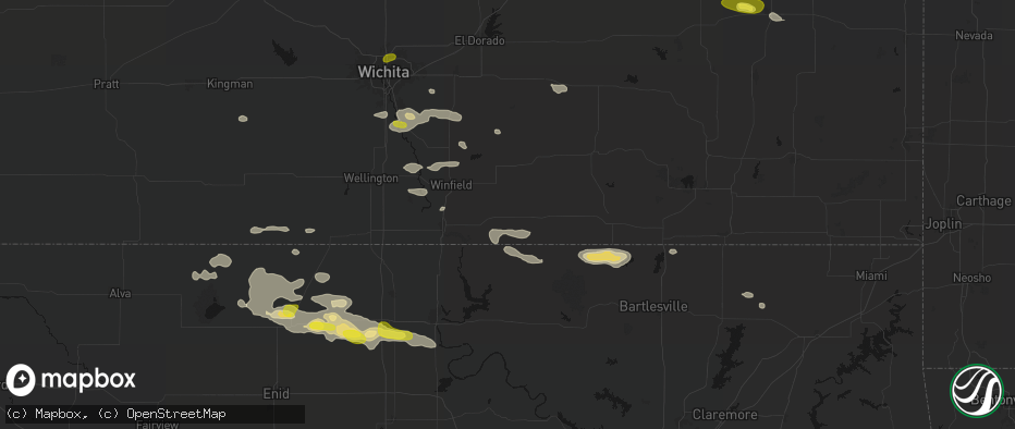 Hail map in Dexter, KS on June 18, 2026