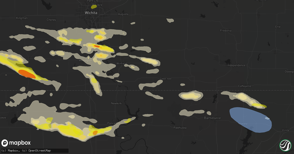 Hail map in Dexter, KS on June 18, 2026
