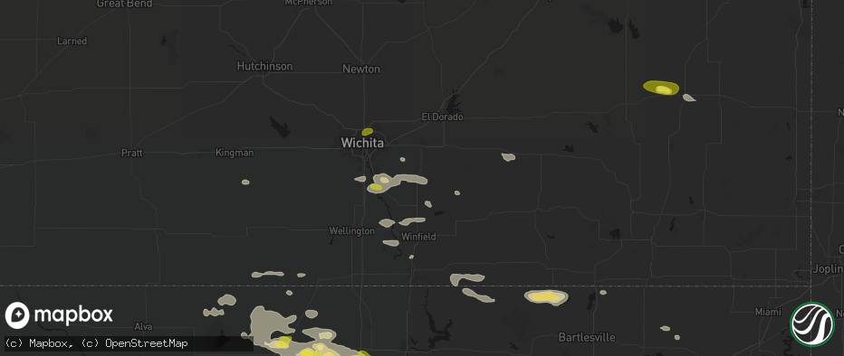 Hail map in Douglass, KS on June 18, 2026