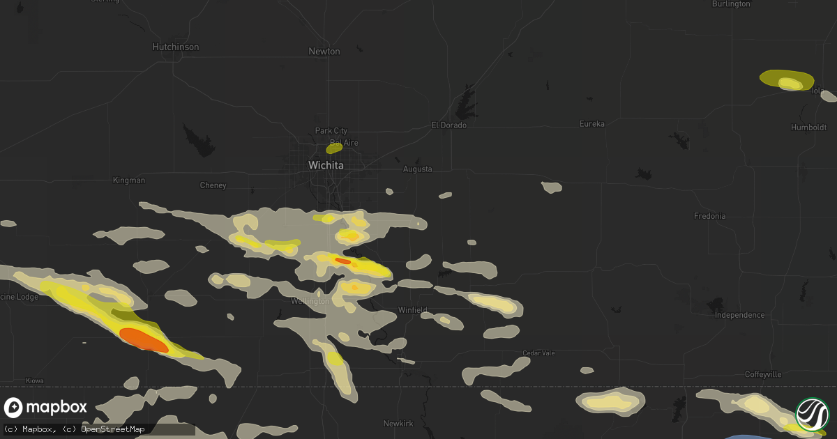Hail map in Douglass, KS on June 18, 2026