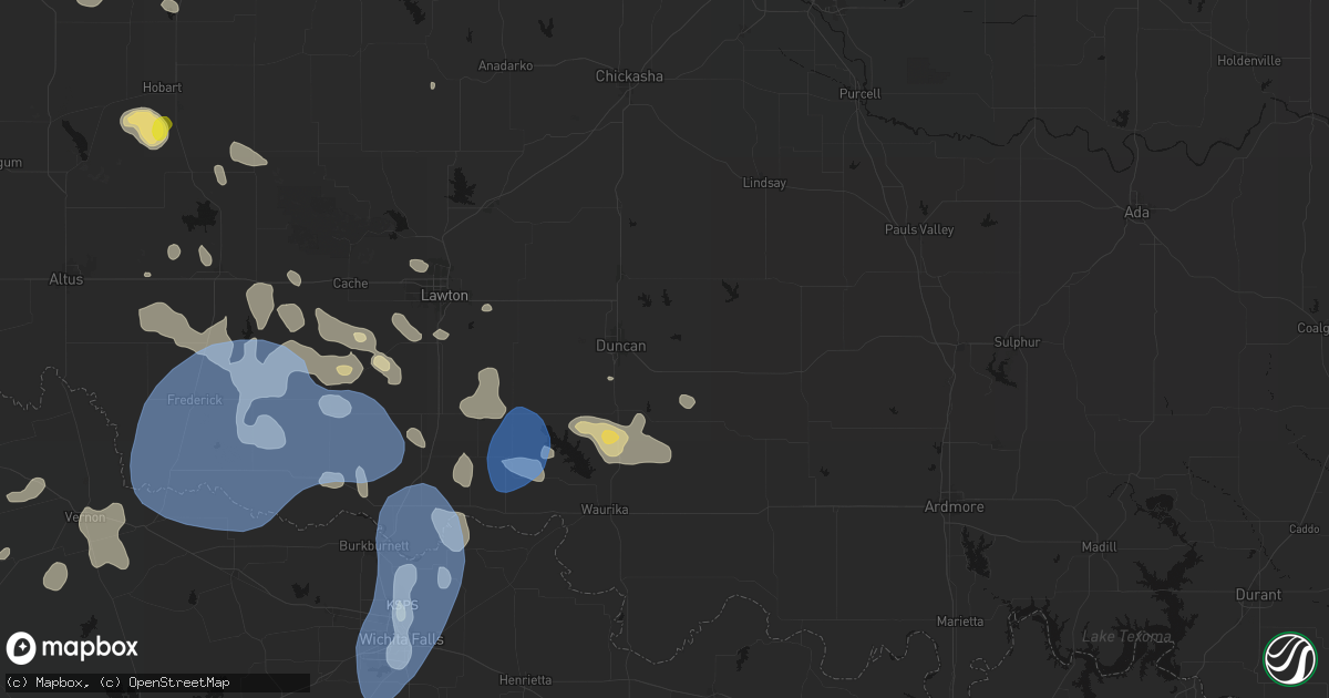 Hail map in Duncan, OK on June 18, 2026