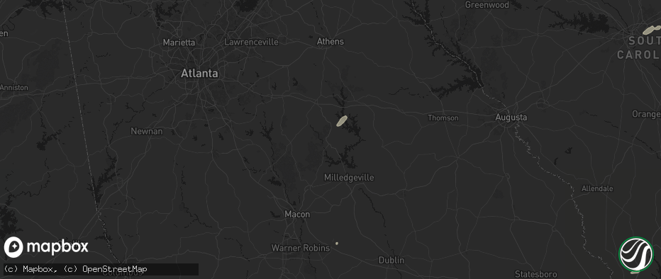 Hail map in Eatonton, GA on June 18, 2026