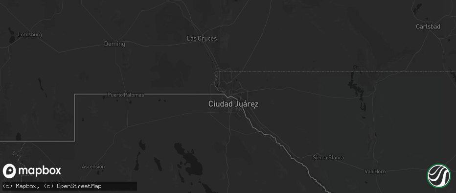 Hail map in El Paso, TX on June 18, 2026