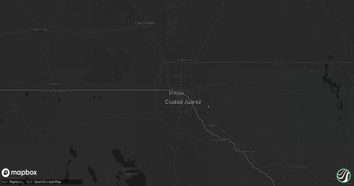 Hail map in El Paso, TX on June 18, 2026