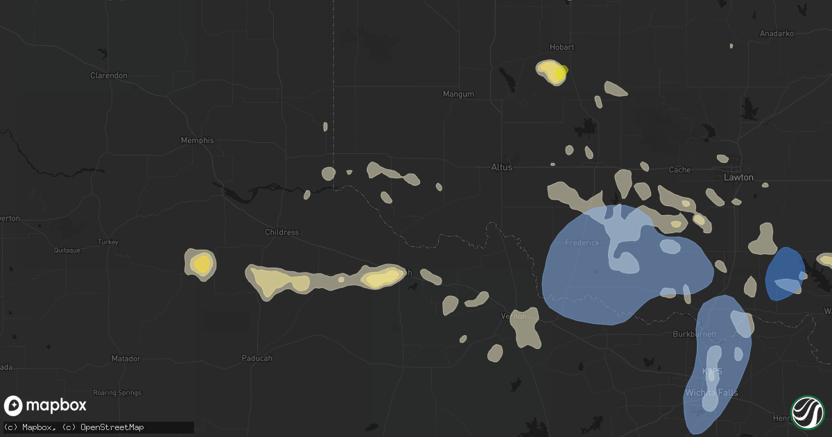 Hail map in Eldorado, OK on June 18, 2026