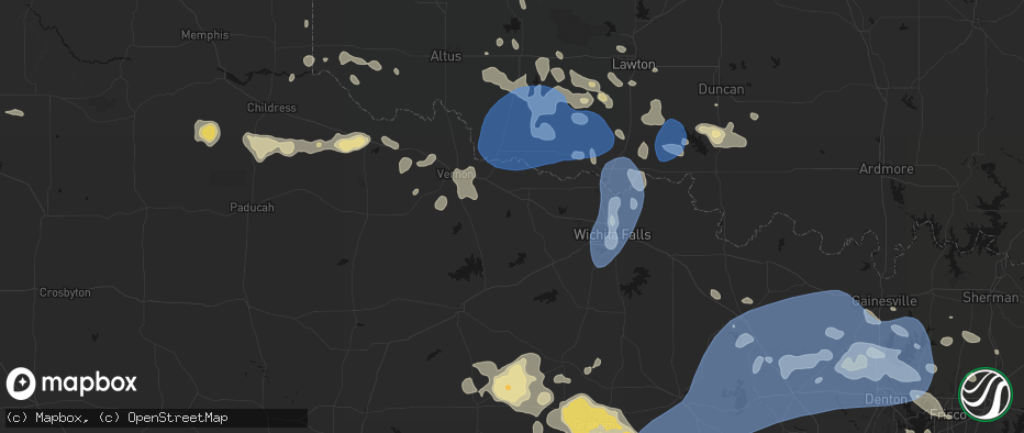 Hail map in Electra, TX on June 18, 2026