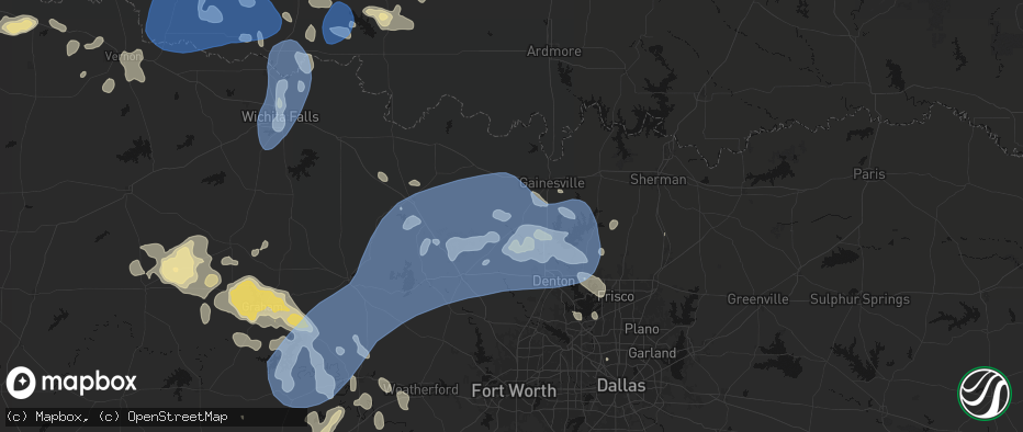 Hail map in Era, TX on June 18, 2026