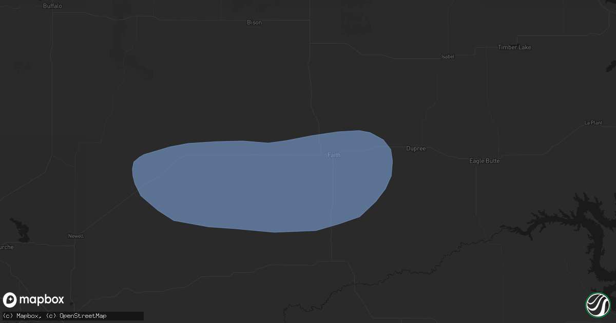 Hail map in Faith, SD on June 18, 2026