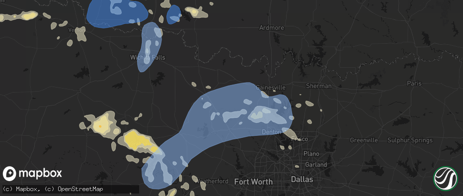 Hail map in Forestburg, TX on June 18, 2026