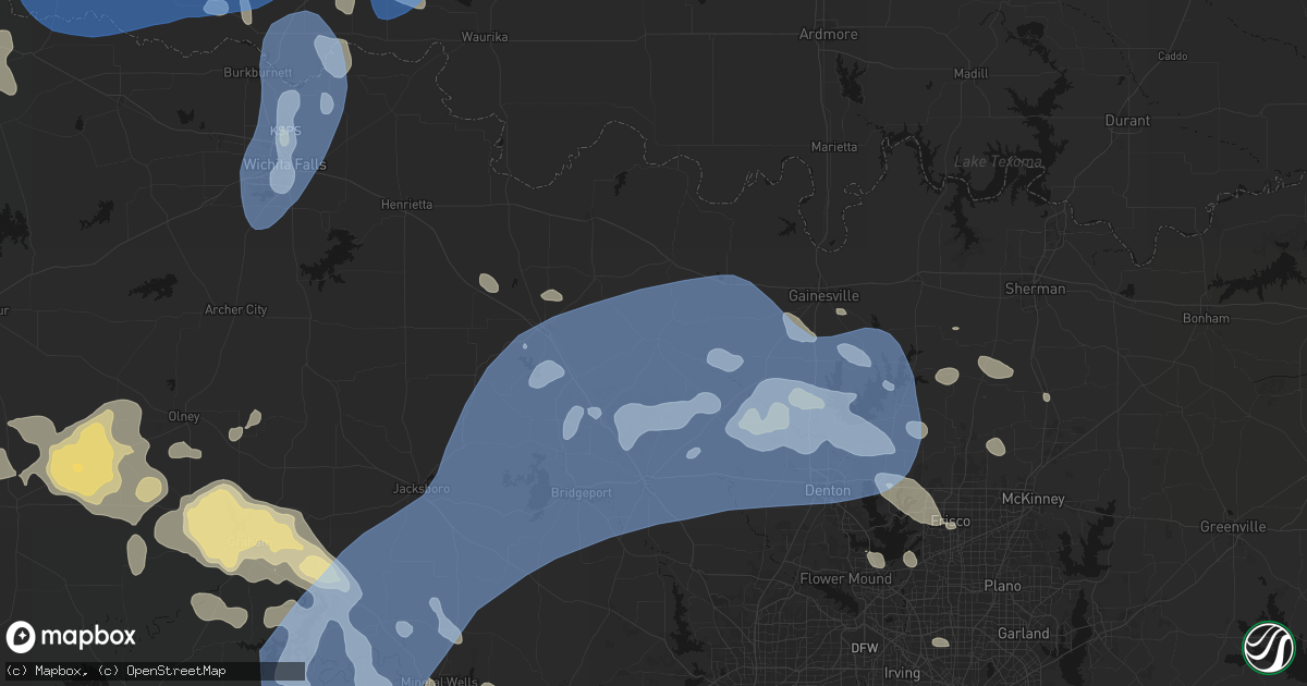 Hail map in Forestburg, TX on June 18, 2026