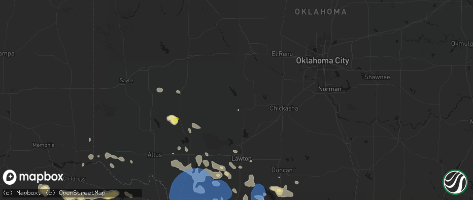 Hail map in Fort Cobb, OK on June 18, 2026