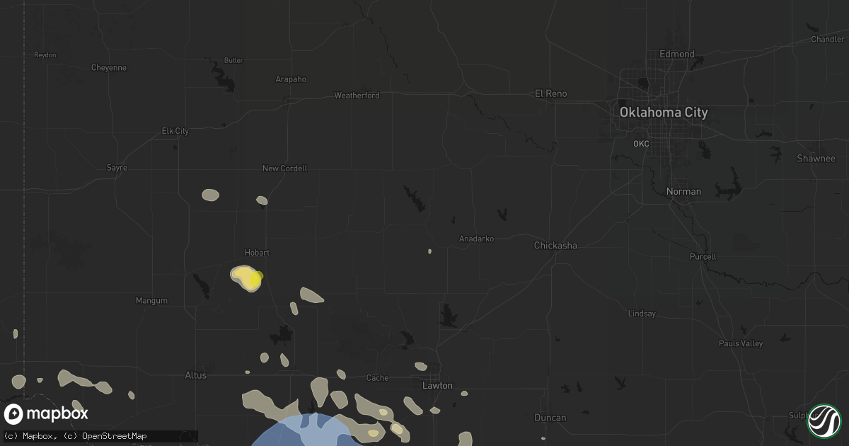 Hail map in Fort Cobb, OK on June 18, 2026